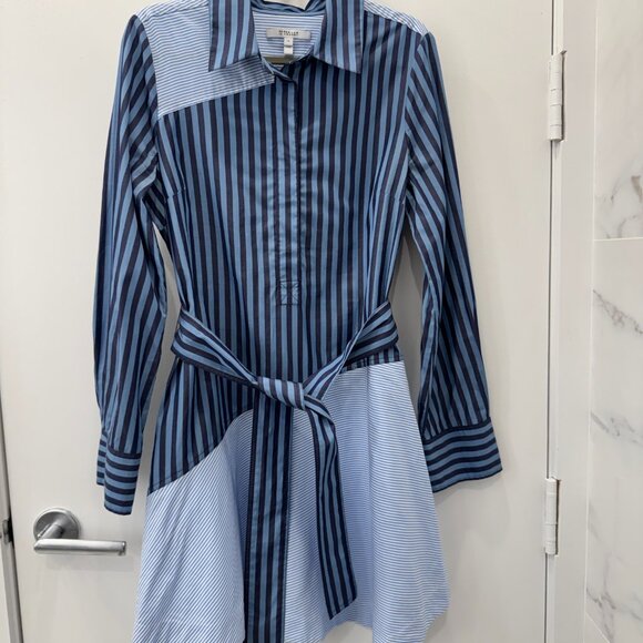 10 Crosby Derek Lam Slimming Asymmetrical Waist-Tie Dress - Picture 5 of 7